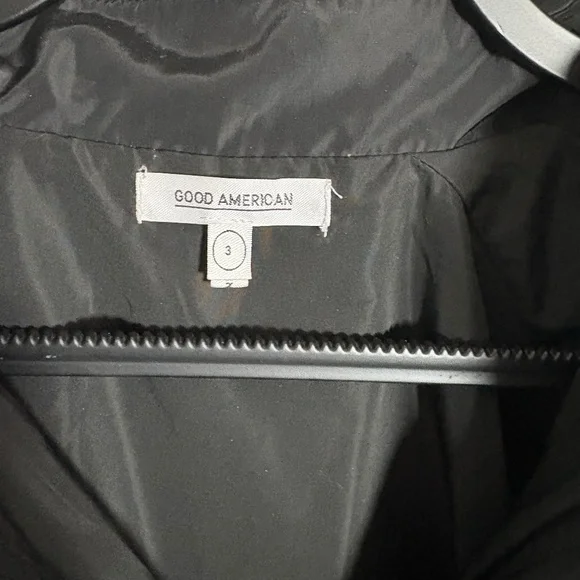 Good American Dolman-Sleeve Cropped Track Jacket Black Womens  SZ 3/L - Picture 7 of 8